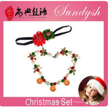 Beautiful Christmas Flower Head band Necklace Handmade Childrens Jewellery Sets
